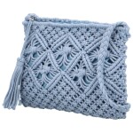 Módní dámská pletená crossbody kabelka Afrodita, světle modrá