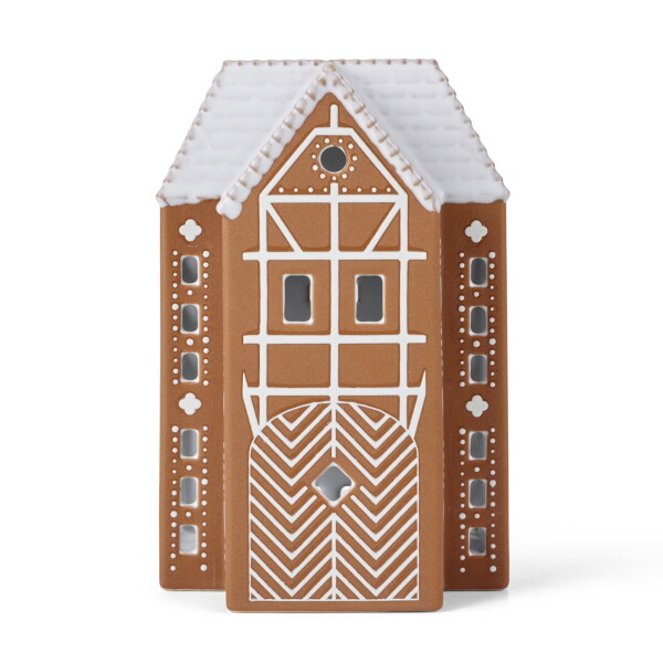 KÄHLER Porcelánový svícen Gingerbread Lighthouse Large, hnědá barva, keramika