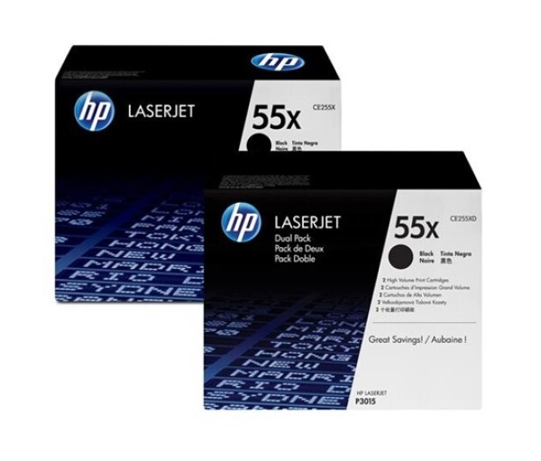 HP 55X Black 2-pack LJ Toner Cart, CE255XD (12,500 / 12,500 pages) EDF_692109