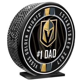 Mustang Puk Vegas Golden Knights NHL 8" MEGA Puck #1 Dad Ribbon