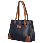 Trendy dámská koženková kabelka na rameno Remiga, tmavě modrá