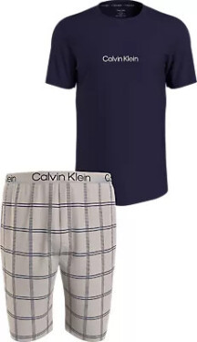 Pánské pyžamo 000NM2183E O1M tm. modré béžovou Calvin Klein