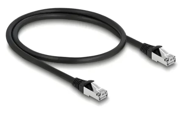 Delock / Síťový kabel / Cat.6A S/FTP / PUR venkovní / RJ45 - RJ45 / 0,5 m / černý (80133)