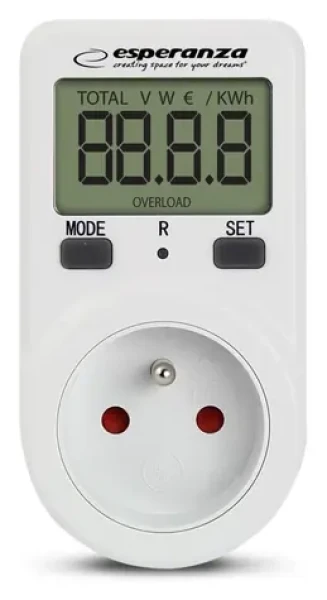 Esperanza ELA102 / Zásuvkový wattmetr / 3680 W / LCD displej / 16 A (ELA102)