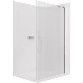 CERANO Sprchová zástěna Walk-in Onyx L-pravá vzpěra - 8 mm - chrom, rýhované sklo - 80x200 cm