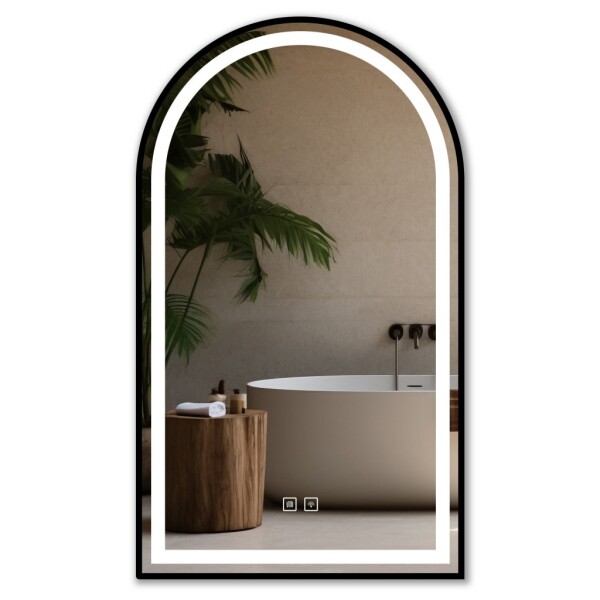 Tutumi - Zrcadlo LED 60x100cm DASH BLACK HOM-06504