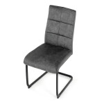 Židle jídelní, šedý samet, černá pohupová podnož