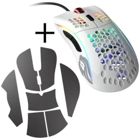 Glorious Model D lesklá bílá + černý grip tape / herní myš / 12000 DPI / 6 programovatelných tlačítek / RGB / 2m (GABU-302)