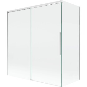 MEXEN/S - Rox vanová zástěna 2-křídlová posuvná 150 + 70 x 150, transparent, bílá 8C9-150-070-20-00