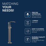 GROHE - Essence Vanová baterie do podlahy, kartáčovaný tmavý grafit 23491AL1