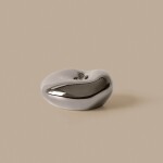 Ferm Living Porcelánový svícen Bellure Silver, stříbrná barva, keramika