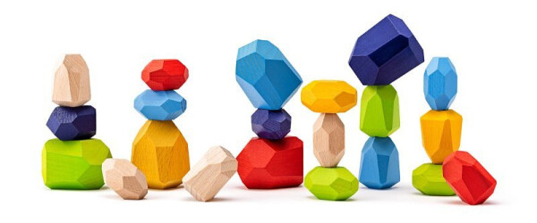 Balanční hra Dřevěné kameny, 21 ks