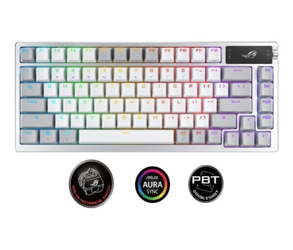 ASUS klávesnice ROG AZOTH Moonlight White, mechanická, Bluetooth, US, bílá EDF_1663025