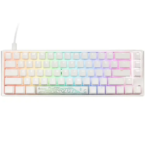 Ducky One 3 Classic Cherry MX-Silent-Red bílá / herní klávesnice / podsvícená / mechanická / drátová USB-C / US (DKON2167ST-SUSPDPWWWSC1)