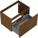 MEXEN/S - Rivel koupelnová skříňka pod umyvadlo 70, 1 šuplík, reliéf , ořech 91A20-07047-1-BF86