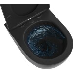 MEXEN/S - Lena Závěsná WC mísa Rimless Tornado včetně sedátka s slow slim, duroplast, černá mat 30221085T