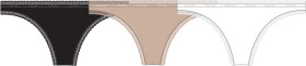 Dámské kalhotky Pack Bikini Briefs Bottoms Up 000QD3804EFIY černá/bílá/hnědá Calvin Klein
