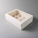 Dortisimo Bílá krabice s okénkem na 12 ks muffinů (35,5 x 25,4 x 10 cm)