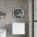 Erga Olivia, kulaté LED zrcadlo 60cm, černý kovový rám, 1380 lm, 6500K, přední osvětlení, ERG-V01-202-6060-BK