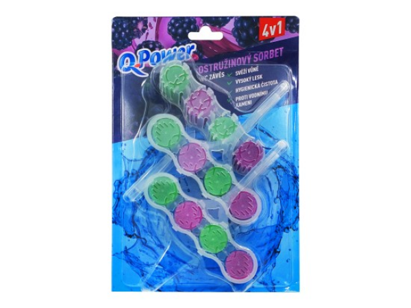 Q-Power Tuhý WC závěs Ostružinový sorbet 3 ks
