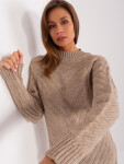 Dámský oversize pletený svetr SW-8013.14P tm. béžový - Badu one size