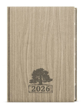 Týdenní diář 2026 Oskar Wood A5 světle hnědá