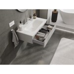 MEXEN/S - Orio koupelnová skříňka 90 cm s umyvadlem Vela, 1 šuplík, šedá mat/bílá mat 91A10-09023-1-BF62-W23M01