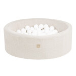 PLUSH NEST PLUSH NEST Suchý bazén kulatý Krémový beránek Ø 90 × 30 cm