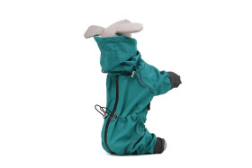 DryPro pláštěnka pro psa na ZIP Barva: Tyrkysová, Délka zad (cm): 27, Obvod hrudníku: 44 - 48 cm