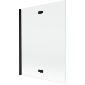 MEXEN - MIST vanová zástěna 130x150 cm 6mm 2-s, černá, čirá, levá 8A9-130-002-70-00-L