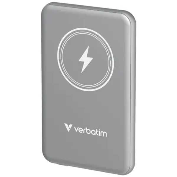 Verbatim Charge 'n' Go Magnetická bezdrátová powerbanka 5000mAh šedá / USB-C / MagSafe / 15-20W (32244)