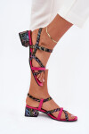 Dámské Kožené Sandály Na Podpatku S Pásky Maciejka 06959-39 Fuchsie 36