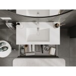 MEXEN/S - Rivel koupelnová skříňka 90 cm s umyvadlem Otis, 1 šuplík, reliéf , grafit mat/bílá mat 91A20-09023-1-BF66-W18M01