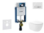 GEBERIT - Kombifix Set předstěnové instalace, klozetu Oudee Vortex a sedátka softclose, tlačítko Sigma50, chrom/alpská bílá SANI15CA3183