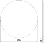 MEXEN - Erg zrcadlo s osvětlením 90 cm, LED 6000K, 9823-090-090-611-00