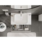 MEXEN/S - Rivel koupelnová skříňka pod umyvadlo 80 cm s deskou, 1 šuplík, reliéf , bílá mat 91A20-08023-1-BFC01