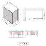 CERANO - Sprchový kout Santoro - levá - 6 mm - chrom, mléčné sklo - 100x80 - posuvný CER-665686