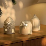 Räder Porcelánový svícen Points, bílá barva, porcelán