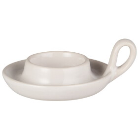 Ib Laursen Kameninový svícen s ouškem White, bílá barva, keramika