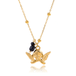 ELENYS Angel Noir – pozlacený náhrdelník 18K žluté zlato Délka: 40+5 cm / max. 45 cm