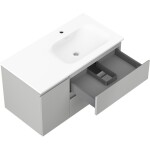 MEXEN/S - Orio koupelnová skříňka 90 cm s umyvadlem Vela pravá, 2S, 1D, šedá mat/bílá mat 91A13-09047-3-BBFFF62-W23P01
