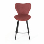 Židle barová, červená látka, černá podnož