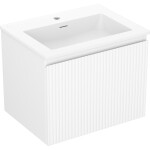 MEXEN/S - Rivel koupelnová skříňka 60 cm s umyvadlem Otis, 1 šuplík, reliéf , bílá mat 91A20-06047-1-BF01-W18M01