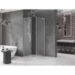 MEXEN/S - Velar L sprchový kout, posuvné dveře 90 x 90, dekor, chrom 871-090-090-33-01