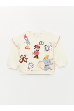 LC Waikiki Crew Neck Long Sleeve Minnie Mouse Printed Baby Girl Sweatshirt