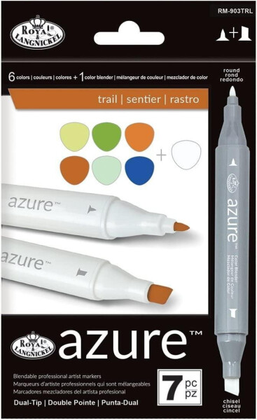 Royal Langnickel Grafické fixy + bezbarvý fix - trail 6 ks