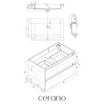 CERANO - Koupelnová skříňka Carole - bílá matná + umyvadlo z lit. mramoru Ovo - černá matná - 80,5x53x46,5 CER-979923