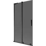 MEXEN/S - Velar L dvoukřídlá posuvná vanová zástěna 100 x 150, grafit, černá 896-100-003-41-70