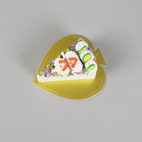 Cake star Podložka pod minidezerty zlatá list 8,5x9,5 cm