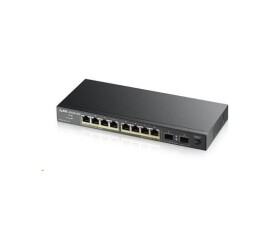 Zyxel GS1100-10HP v2 10-port Desktop Gigabit PoE Switch, 8x gigabit PoE RJ45, 2x SFP, 120W PoE budget EDF_311951